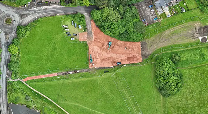 Balfour Beatty site compound preparation – Topsoil will be re-laid and reseeded at project completion